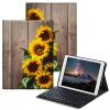 BPQOJB Case for All-New Fire HD 10 Tablet & Fire HD 10 Plus (11th Generation, 2021 Release) 10.1" with Detachable Wireless Keyboard & Adjustable Stand Protect Tablet Case - Sunflowers on The Wood view 1