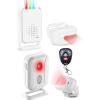 GREENCYCLE Wireless Door Open Welcome Chime, Motion Sensor Detect Alarm, Motion Sensor Door Chime, Operating Range 900ft, IP64 Waterproof Driveway Alarm Sensor, 2Receiver 2Motion Sensor 1Remote view 1