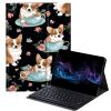 BFDHGQZC Dog and Flowers Keyboard Case for Samsung Galaxy Tab S6 Lite 10.4 inch 2022 (SM-P613/P619)/2020 (SM-P610/P615),Slim Stand Protective Cover with Detachable Keyboard view 1