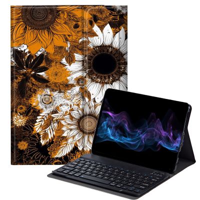BFDHGQZC Brown Sunflower Keyboard Case for Samsung Galaxy Tab A8 10.5 Inch 2022 Model (SM-X200/X205/X207),Slim Stand Protective Cover for Samsung Galaxy Tab A8 10.5 Inch 2022