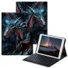 BPQOJB Case for Fire HD 8 & Fire HD 8 Plus Tablet (12th/10th Generation,2022/2020 Release) 8" with Detachable Wireless Keyboard & Adjustable Stand Protect Tablet Case - Red Eyes Dragon view 1