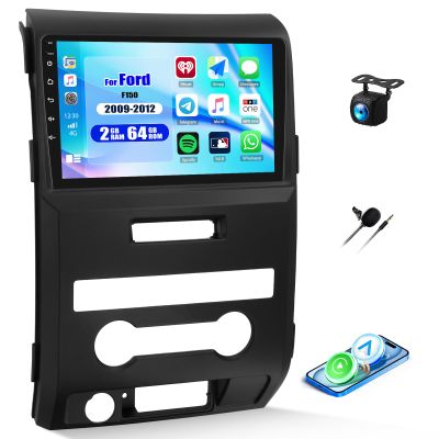 Camecho 2+64G Car Radio for Ford F150 F-150 2009 2010 2011 2012, Android 15 Car Stereo with Carplay Android Auto, 9" Touchscreen Bluetooth,GPS, WiFi, FM/RDS, Head Unit with Backup Camera & MIC