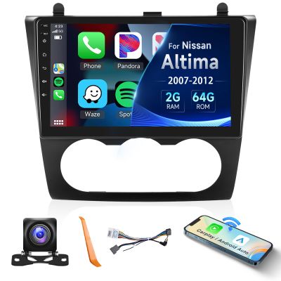 2+64G Car Stereo for Nissan Altima 2008-2012 (Manual A/C) Wireless Carplay Android Auto,9 inch Touch Screen Radio, Android/GPS/5GWiFi/EQ DSP Audio/Bluetooth/SWC/Backup Camera