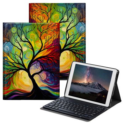 BPQOJB for Fire Max 11 Case for Fire Max 11 Tablet Case (13th Generation, 2023 Release) 11" with Detachable Wireless Keyboard & Adjustable Stand Protect Tablet Cover - Colorful Tree