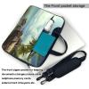 Palm Tree Rocky Shore Laptop Shoulder Bag Portable Laptop Bag Laptop Case Crossbody Briefcase w/Strap Handle view 3
