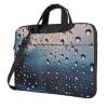 Rain Drops on Glass Laptop Shoulder Bag Portable Laptop Bag Laptop Case Crossbody Briefcase w/Strap Handle view 1