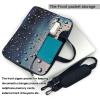 Rain Drops on Glass Laptop Shoulder Bag Portable Laptop Bag Laptop Case Crossbody Briefcase w/Strap Handle view 3