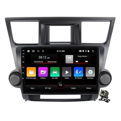 10" Car Radio Navigation GPS for Toyota Highlander 2007-2013 Android 12 Car Stereo Multimedia Video Player with BT CarPlay/Android Auto WiFi 4G SWC FM/RDS+Backup Camera,M95s/2+32g