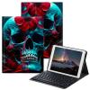 BPQOJB for Fire Max 11 Case for Fire Max 11 Tablet Case (13th Generation, 2023 Release) 11" with Detachable Wireless Keyboard & Adjustable Stand Protect Tablet Cover - Red Flower Skull view 1