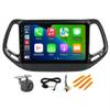 4+64GB 8-Core 10" Car Radio Stereo for Jeep Compass 2017-2020 Dash Kit, Android 13 GPS Navigation Multimedia Player with Car-Play Android Auto/Rear View view 1