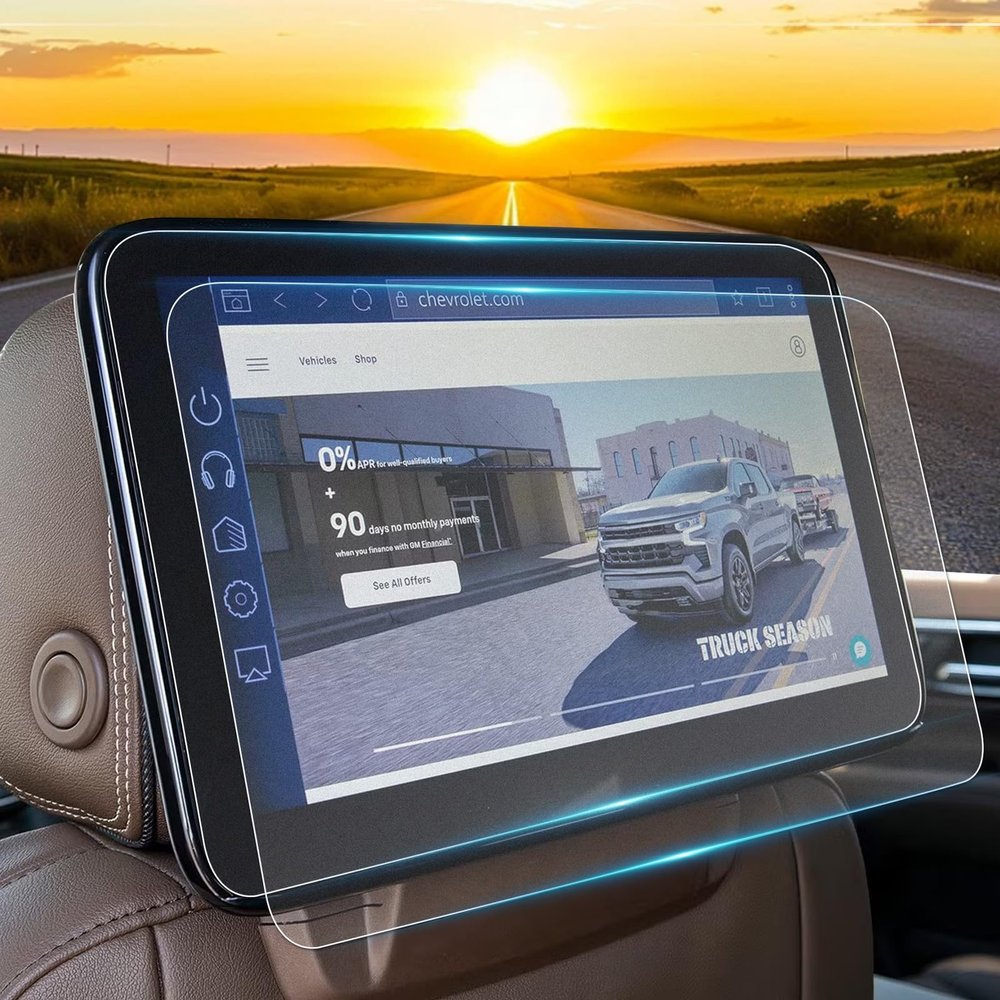 (2Pack) 2025 2026 Chevy Tahoe Rear Media Screen Protector for Chevy Tahoe/Suburban Headrest Tablets Dual 12.6" Rear Seat Entertainment TV Cover for 2026 Chevy Tahoe Accessories Anti Glare Matte