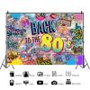 15x8ft 80s Backdrop Hip Hop Graffiti Brick Wall Retro Radio Fashion Photography Background Back to The 80s Themed Party Banner Decorations Supplies Photo Booth Props view 2