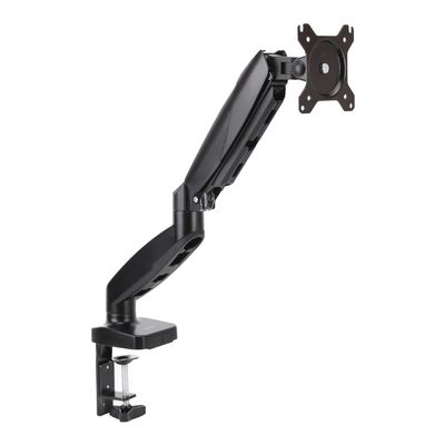 Amazon Basics Gas Spring Single Computer Monitor Arm Mount, Adjustable, Holds up to 27" Monitors, Black