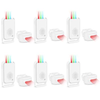GreenCycle 6Pcs Driveway Alarms Wireless Outside Weatherproof, Motion Sensor Detector, Driveway Sensor Alert System IP64 Waterproof PIR Motion Sensor for Garage Home Office Mall Indoor Outdoor Uses