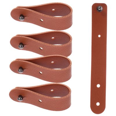 MERRYHAPY 5pcs Leather Cord Organizer Buckle Tie for Men's Stocking Stuffers Wire Tie for Organizing Cables