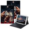 BPQOJB for iPad 9th Generation Case with Keyboard for iPad 8th/7th Generation Case 10.2 inch with Detachable Wireless Keyboard & Adjustable Stand Protect Tablet Cover - Red Flower Wolf Moon view 1