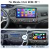 [8 CORE 6G+128G] for Honda Civic Car Stereo 2006-2011 with Wireless Carplay/Android Auto, 10.1 Inch Android 13 IPS Touch Screen Car Radio, Bluetooth, GPS Navi, WiFi, SWC, DSP + Backup Camera view 2
