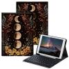 BPQOJB for iPad 10th Generation Case with Keyboard for iPad Case 10th Generation 10.9 inch 2022 with Detachable Wireless Keyboard & Adjustable Stand Protect Tablet Cover - Moon Flowers view 1
