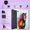 BPQOJB for Samsung Galaxy Tab A SM-T510 Case with Detachable Wireless Keyboard & Adjustable Stand Protect Cover Tablet Case for Samsung Galaxy Tab A 10.1 inch 2019 - Watercolor Horse view 4