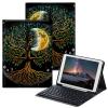 BPQOJB for iPad 9th Generation Case with Keyboard for iPad 8th/7th Generation Case 10.2 inch with Detachable Wireless Keyboard & Adjustable Stand Protect Tablet Cover - Tree Moon view 1