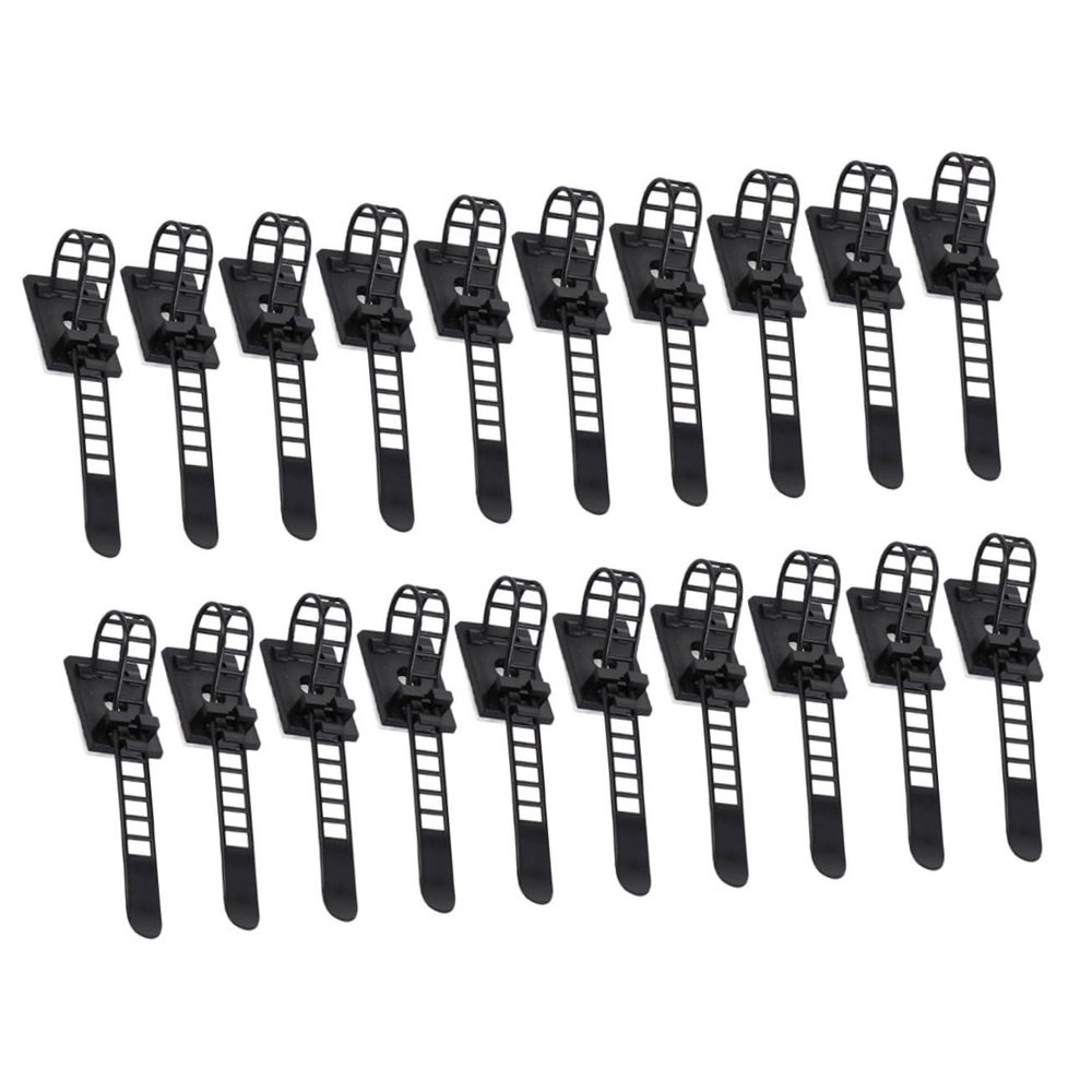 FELTECHELECTR 25 Pack Cable Clips Adhesive Cable Ties for Cord Management Strips Wire Holders