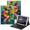 BPQOJB for iPad 10th Generation Case with Keyboard for iPad Case 10th Generation 10.9 inch 2022 with Detachable Wireless Keyboard & Adjustable Stand Protect Tablet Cover - Colorful Flowers view 1