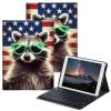 BPQOJB for Samsung Galaxy Tab A SM-T510 Case with Detachable Wireless Keyboard & Adjustable Stand Protect Cover Tablet Case for Samsung Galaxy Tab A 10.1 inch 2019 - American Flag Bear view 1