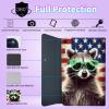 BPQOJB for Samsung Galaxy Tab A SM-T510 Case with Detachable Wireless Keyboard & Adjustable Stand Protect Cover Tablet Case for Samsung Galaxy Tab A 10.1 inch 2019 - American Flag Bear view 4