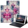 BPQOJB for Samsung Galaxy Tab A SM-T510 Case with Detachable Wireless Keyboard & Adjustable Stand Protect Cover Tablet Case for Samsung Galaxy Tab A 10.1 inch 2019 - Pink Flowers view 1