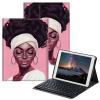 BPQOJB for Samsung Galaxy Tab A SM-T510 Case with Detachable Wireless Keyboard & Adjustable Stand Protect Cover Tablet Case for Samsung Galaxy Tab A 10.1 inch 2019 - African Women view 1
