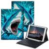 BPQOJB for iPad 10th Generation Case with Keyboard for iPad Case 10th Generation 10.9 inch 2022 with Detachable Wireless Keyboard & Adjustable Stand Protect Tablet Cover - Shark Fish view 1