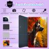BPQOJB for Samsung Galaxy Tab A SM-T510 Case with Detachable Wireless Keyboard & Adjustable Stand Protect Cover Tablet Case for Samsung Galaxy Tab A 10.1 inch 2019 - Red Maple Leaf Wolf view 4
