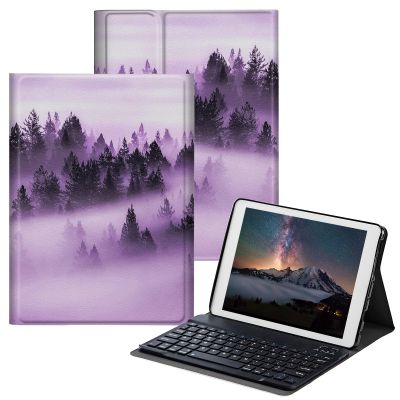 BPQOJB for Samsung Galaxy Tab A SM-T510 Case with Detachable Wireless Keyboard & Adjustable Stand Protect Cover Tablet Case for Samsung Galaxy Tab A 10.1 inch 2019 - Forest Trees