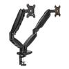 Amazon Basics Gas Spring Dual Computer Monitor Arm Mount, Adjustable, Holds up to 27" Monitors, Black view 1