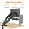 Amazon Basics Gas Spring Dual Computer Monitor Arm Mount, Adjustable, Holds up to 27" Monitors, Black view 3