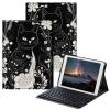 BPQOJB for Samsung Galaxy Tab S6 Lite Case 2022/2020 with Detachable Wireless Keyboard & Adjustable Stand Protect Tablet Case for Samsung Galaxy Tab S6 Lite 10.4 inch - Cat Flowers view 1