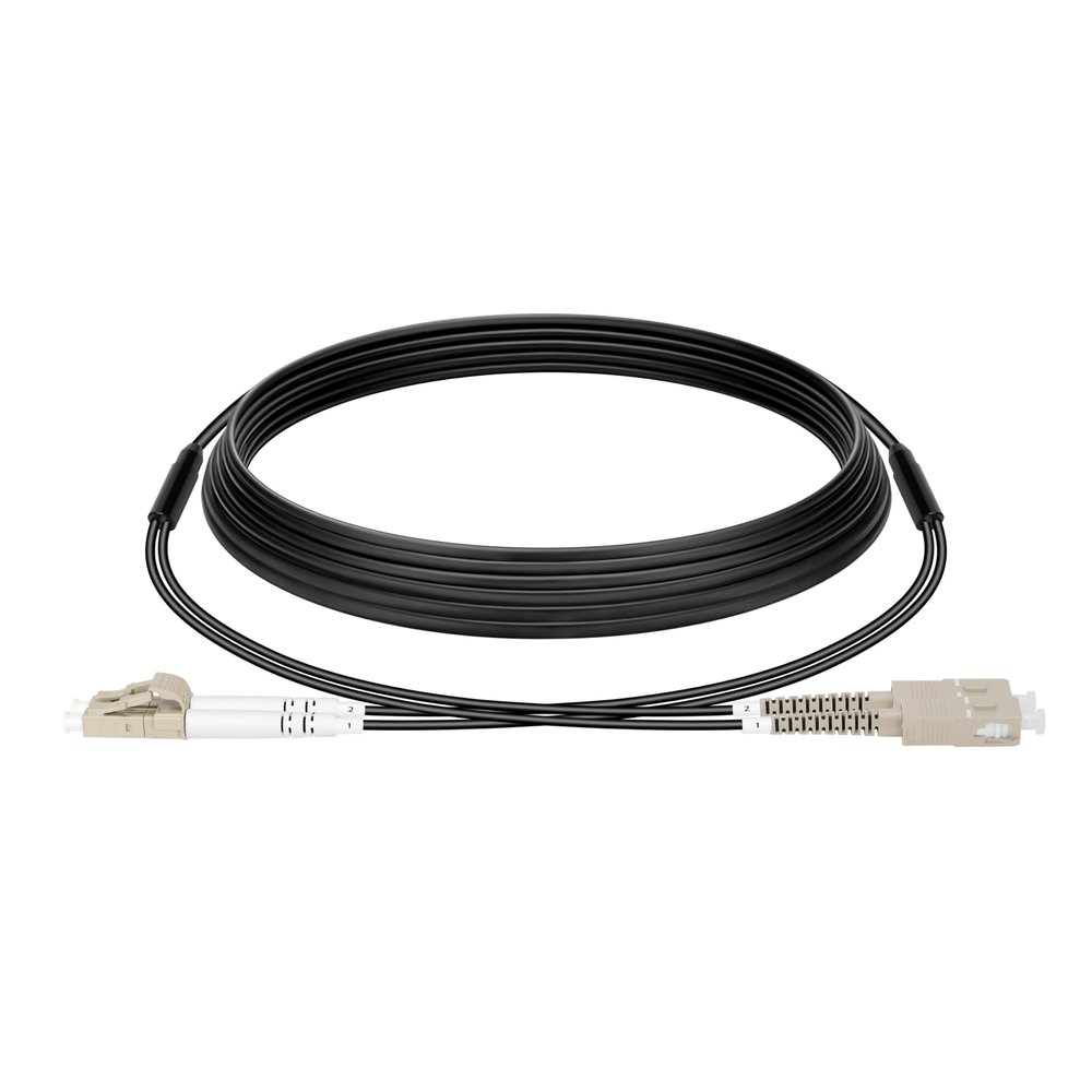 SC to LC Fiber Patch Cable Multimode 20M/65FT,TPU Outdoor Fiber Optic Cable Simplex 2 Core 50/125um Armored Fiber Patch Cable UPC,OD-4mm OM3 Fiber Optic Internet Cable