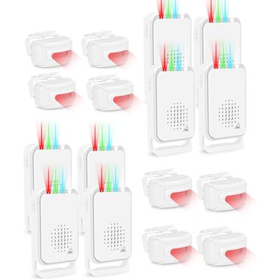 GreenCycle 8Pcs Driveway Alarms Wireless Outside Weatherproof, Motion Sensor Detector, Driveway Sensor Alert System IP64 Waterproof PIR Motion Sensor for Garage Home Office Mall Indoor Outdoor Uses