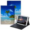 BPQOJB for iPad 9th Generation Case with Keyboard for iPad 8th/7th Generation Case 10.2 inch with Detachable Wireless Keyboard & Adjustable Stand Protect Tablet Cover - Beach Palm Trees view 1