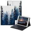 BPQOJB for Samsung Galaxy Tab S6 Lite Case 2022/2020 with Detachable Wireless Keyboard & Adjustable Stand Protect Tablet Case for Samsung Galaxy Tab S6 Lite 10.4 inch - Blue Forest view 1