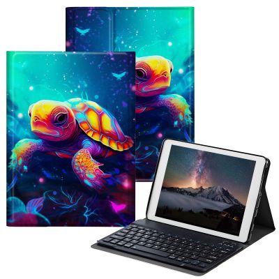 BPQOJB for Samsung Galaxy Tab A7 Lite Case with Detachable Wireless Keyboard & Adjustable Stand Protect Cover Tablet Case for Samsung Galaxy Tab A7 Lite 8.7 inch 2021 - Cute Baby Turtle