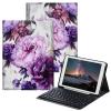 BPQOJB for iPad 9th Generation Case with Keyboard for iPad 8th/7th Generation Case 10.2 inch with Detachable Wireless Keyboard & Adjustable Stand Protect Tablet Cover - Purple Flowers view 1
