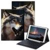 BPQOJB for iPad 10th Generation Case with Keyboard for iPad Case 10th Generation 10.9 inch 2022 with Detachable Wireless Keyboard & Adjustable Stand Protect Tablet Cover - White Wolf view 1
