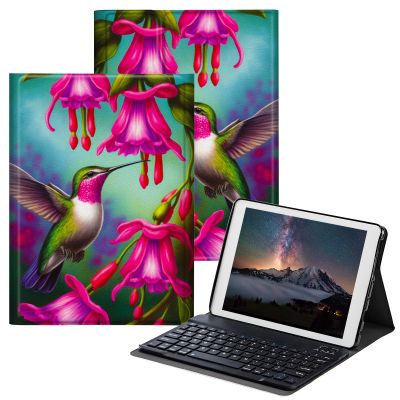BPQOJB Galaxy Tab A8 10.5 Case with Detachable Wireless Keyboard & Adjustable Stand Protect Tablet Case for Galaxy Tab A8 10.5 inch 2022 - Hummingbird Flower