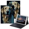 BPQOJB for Samsung Galaxy Tab S6 Lite Case 2022/2020 with Detachable Wireless Keyboard & Adjustable Stand Protect Tablet Case for Samsung Galaxy Tab S6 Lite 10.4 inch - Cute Dogs view 1