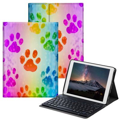 BPQOJB for Samsung Galaxy Tab A SM-T510 Case with Detachable Wireless Keyboard & Adjustable Stand Protect Cover Tablet Case for Samsung Galaxy Tab A 10.1 inch 2019 - Dog Paws
