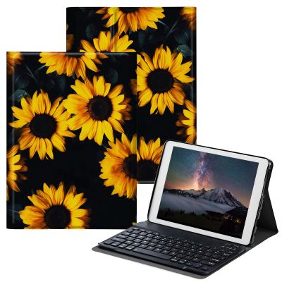 BPQOJB for Samsung Galaxy Tab A7 Lite Case with Detachable Wireless Keyboard & Adjustable Stand Protect Cover Tablet Case for Samsung Galaxy Tab A7 Lite 8.7 inch 2021 - Yellow Sunflowers