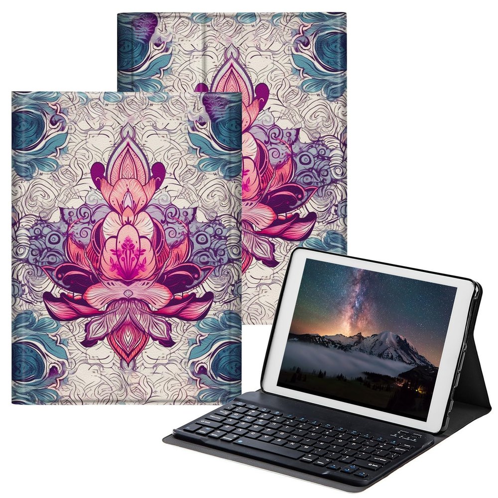 BPQOJB for Samsung Galaxy Tab A7 Lite Case with Detachable Wireless Keyboard & Adjustable Stand Protect Cover Tablet Case for Samsung Galaxy Tab A7 Lite 8.7 inch 2021 - Pink Flowers