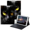 BPQOJB Galaxy Tab A8 10.5 Case with Detachable Wireless Keyboard & Adjustable Stand Protect Tablet Case for Galaxy Tab A8 10.5 inch 2022 - Black Cat Face view 1