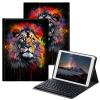 BPQOJB Galaxy Tab S7 FE Case Galaxy S8 Plus Case with Detachable Wireless Keyboard & Adjustable Stand Protect Tablet Cover for Samsung Galaxy Tab S8 Plus/S7 FE/S7 Plus - Colorful Lion view 1
